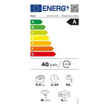 Miele PWash&Steam Πλυντήριο Ρούχων 9kg με Τεχνολογία Ατμού 1400 Στροφών CapDosing WSD383 WCS Miele PWash&Steam Πλυντήριο Ρούχων 9kg με Τεχνολογία Ατμού 1400 Στροφών CapDosing WSD383 WCS